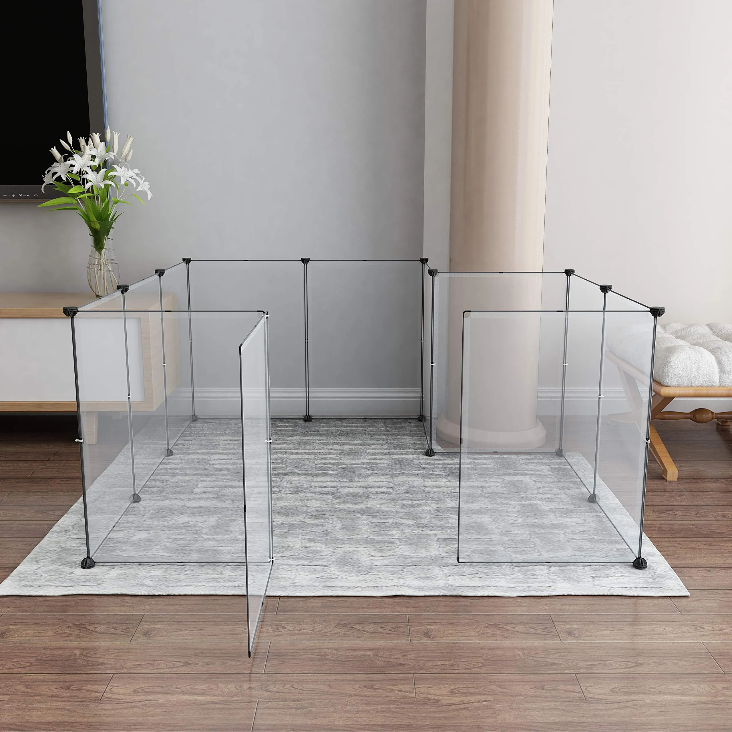 12-Panel Pet Playpen - White