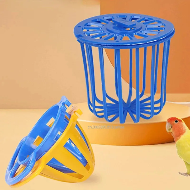 1PC Bird Parrot Feeder Cage Fruit Vegetable Holder Cage Access Hanging Basket Container Toy Pet Parrot Feeder Cage Supplies