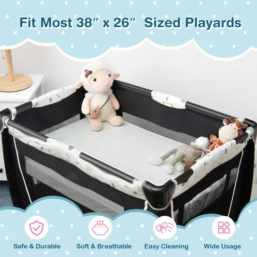 38 X 26 Inch Dual Sided Pack and Play Baby Mattress Pad With Removable Washable Cover-White