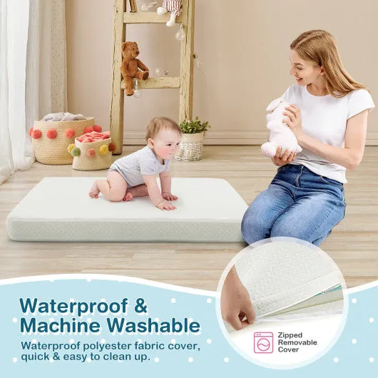 38 X 26 Inch Dual Sided Pack and Play Baby Mattress Pad With Removable Washable Cover-White