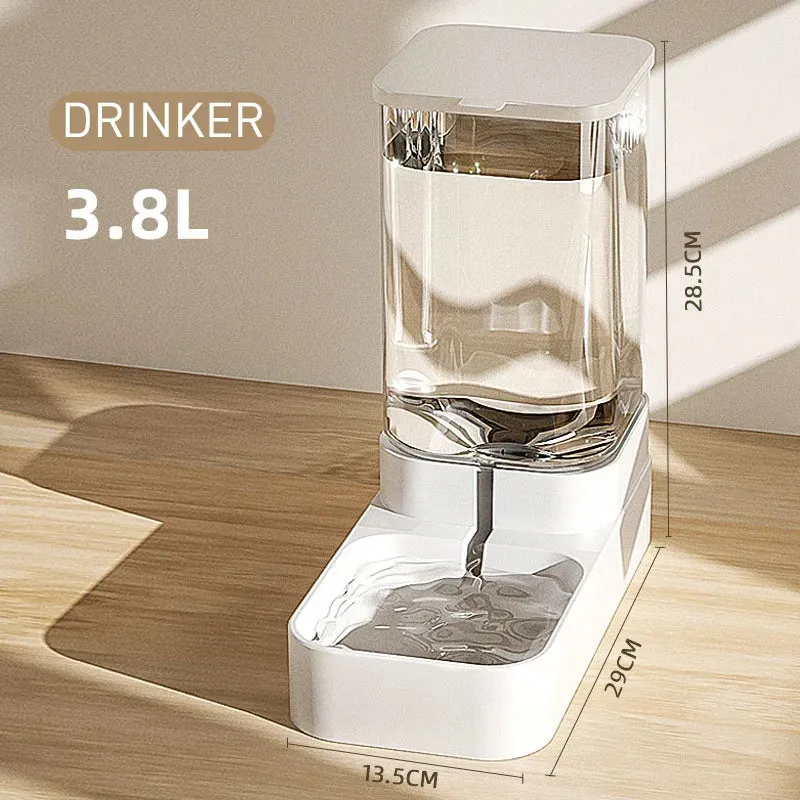 3.8L Pet Dog Feeder Slow Food Cat Automatic Feeding Water Bowl Transparent Food Storage Container For Puppy Kitten Accessories