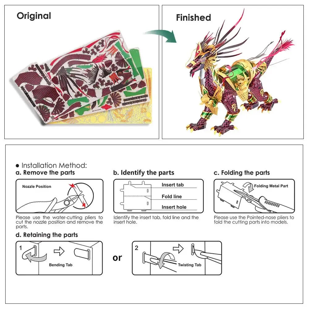 3d Metal Puzzle Model Building Kits-auspicious Kirin Jigsaw Toy Christmas Birthday Gifts for Adults Kids