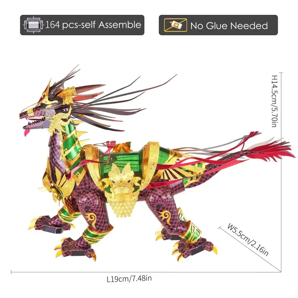 3d Metal Puzzle Model Building Kits-auspicious Kirin Jigsaw Toy Christmas Birthday Gifts for Adults Kids
