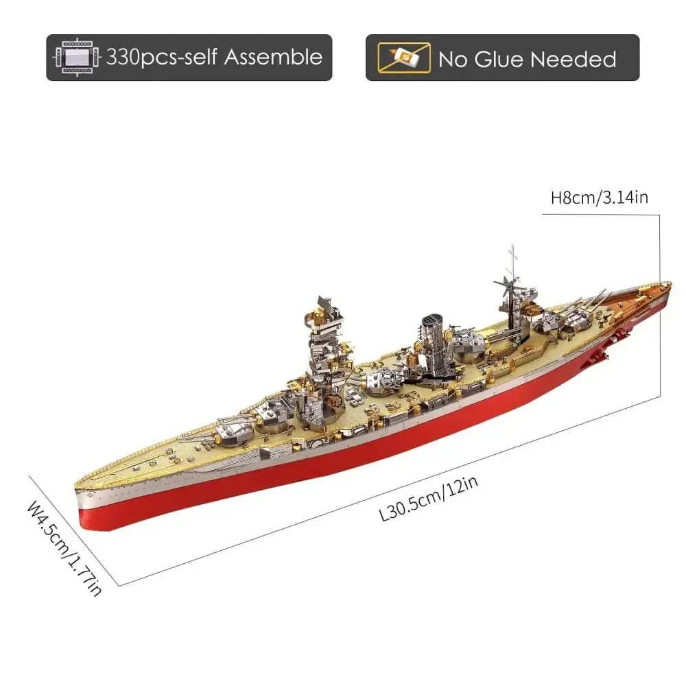 3d Metal Puzzle Model Building Kits-fuso Battleship Diy Jigsaw Toy Christmas Birthday Gifts for Adults Kids