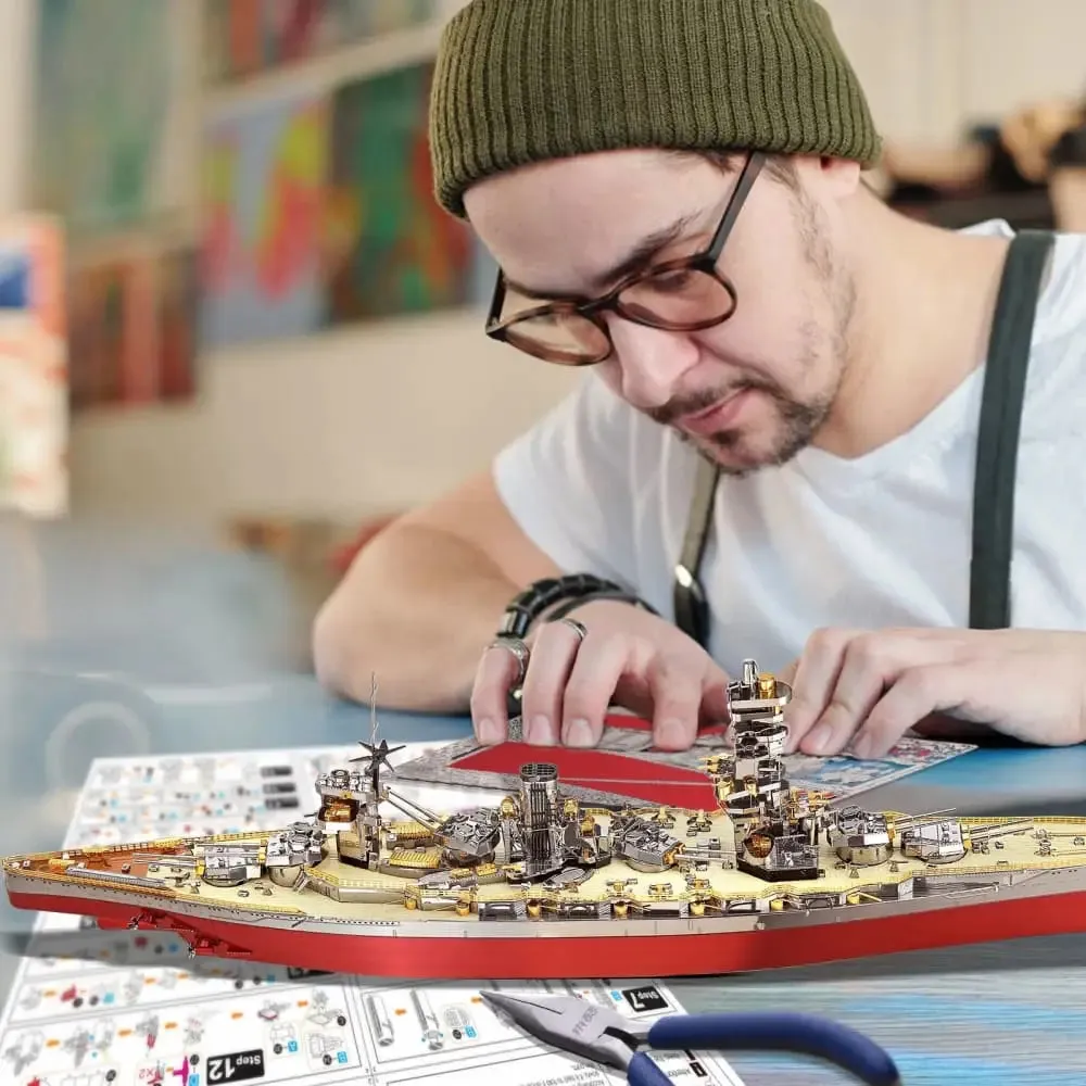 3d Metal Puzzle Model Building Kits-fuso Battleship Diy Jigsaw Toy Christmas Birthday Gifts for Adults Kids
