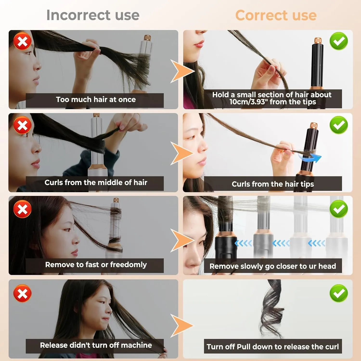 6 in 1 Gold Air Styler Hot Air Brush Hair Dryer Straightener & Magic Styler