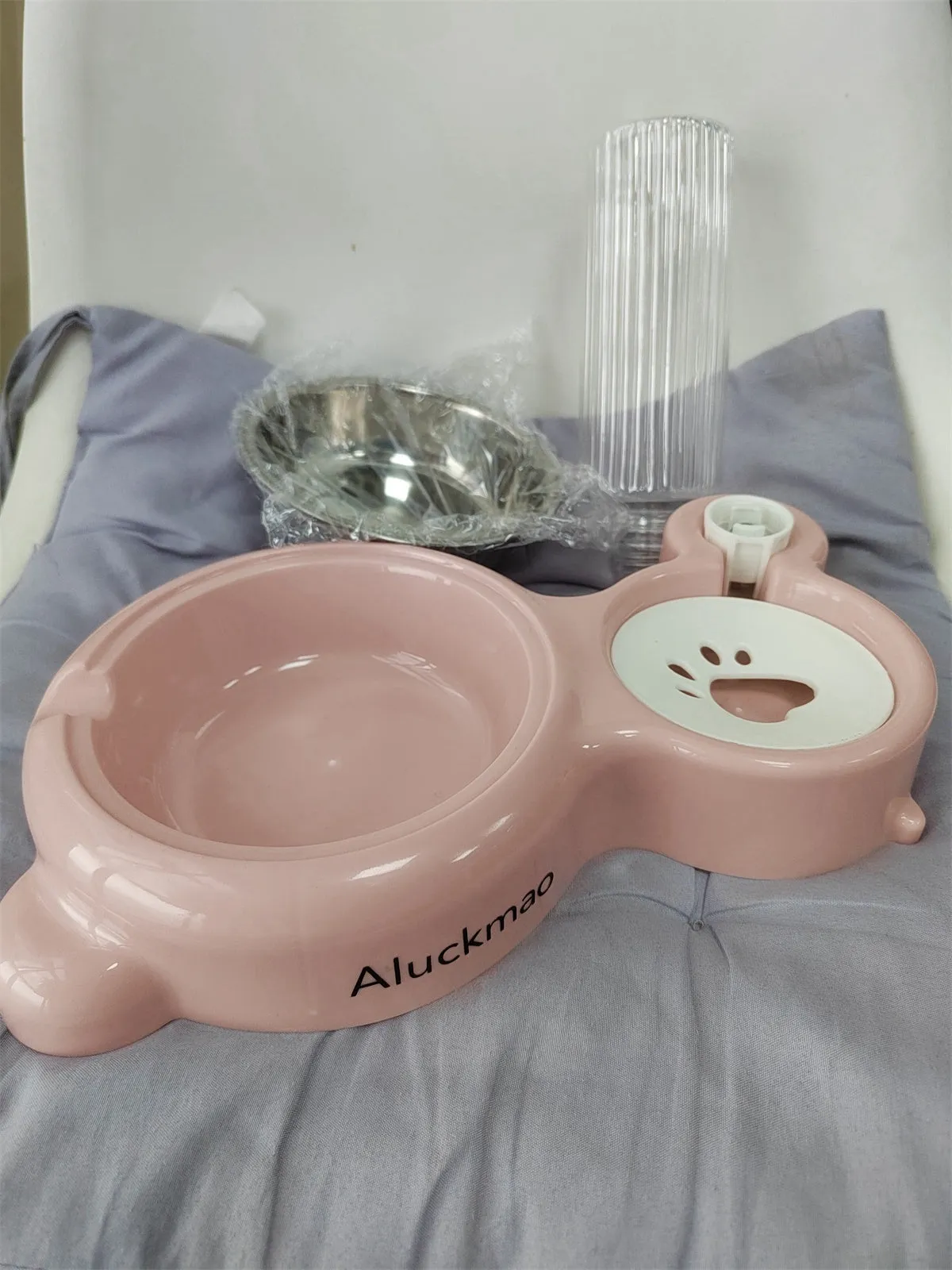 Aluckmao Non-mechanized animal feeders,Pet feeder and water dispenser set