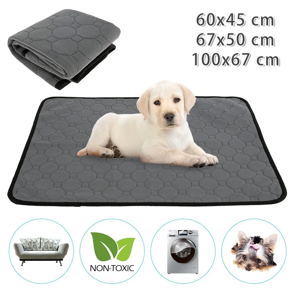 Anti-slip Dog Pee Pad Blanket Reusable Absorbent Diaper Washable Puppy Training Pad Pet Bed Urine Mat  - Different sizes available