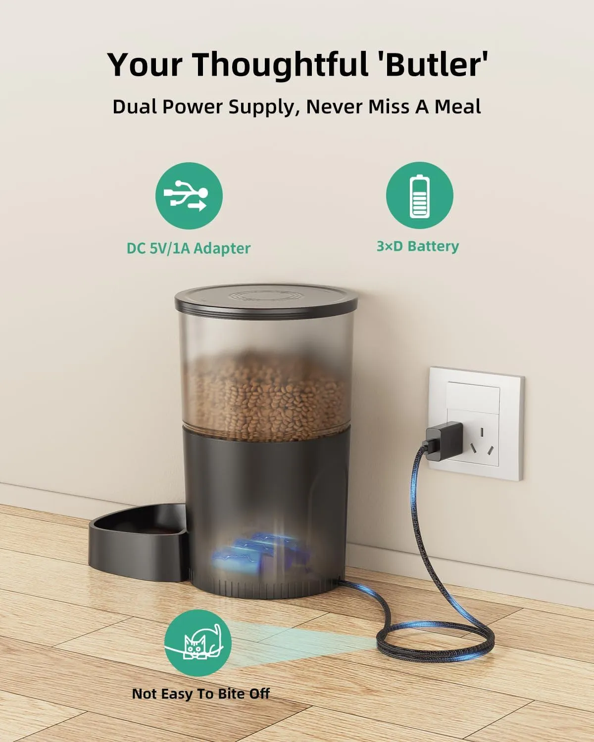 Automatic Cat Food Dispenser, Wifi Cat Feeder with APP Control