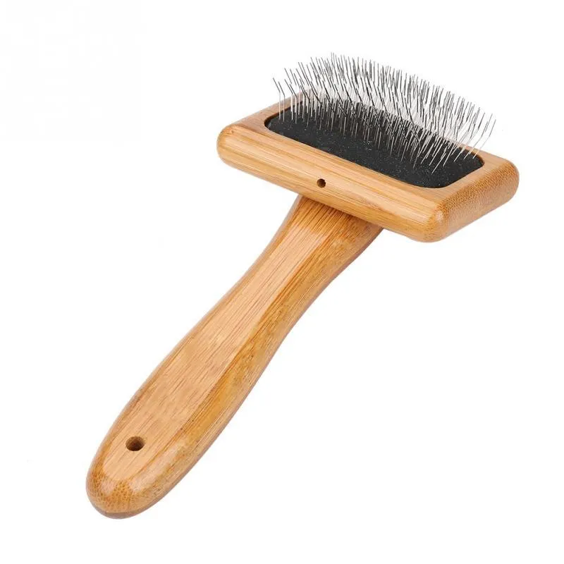 Bamboo Handle Pet Grooming Square Brush