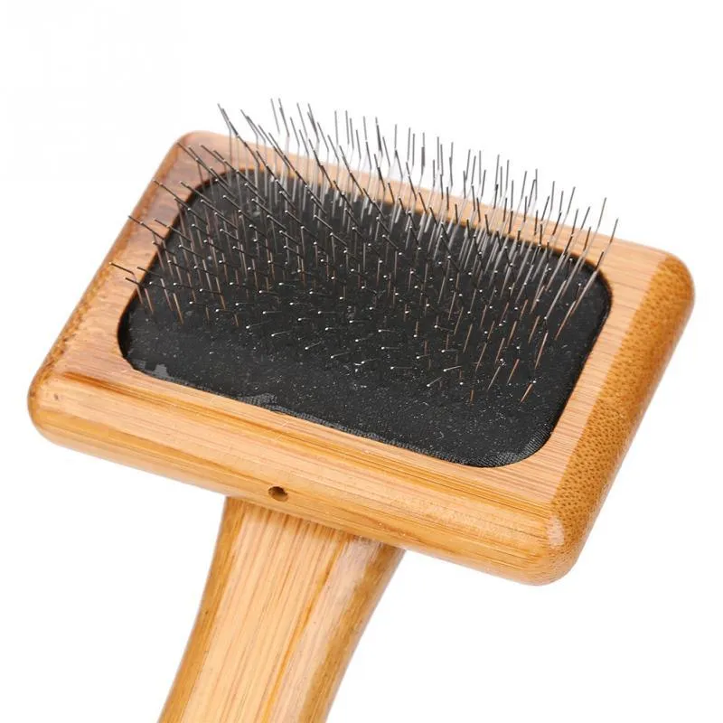 Bamboo Handle Pet Grooming Square Brush