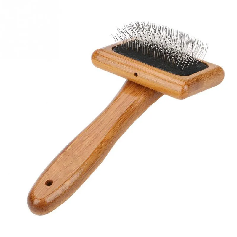 Bamboo Handle Pet Grooming Square Brush