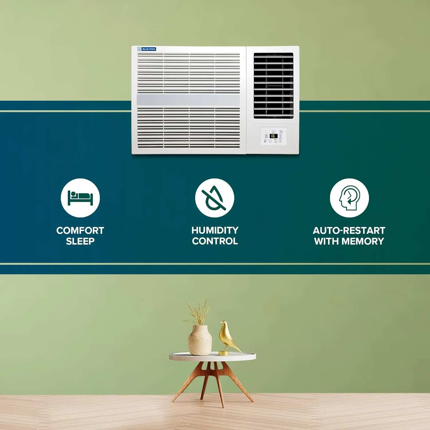 Blue Star WFD324E 2 Ton 3 Star Fixed Speed Window AC (Copper, Blue Fins, WFD324E, White)