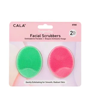 Cala Facial Scrubbers: Mint/Soft Pink(2Pk)