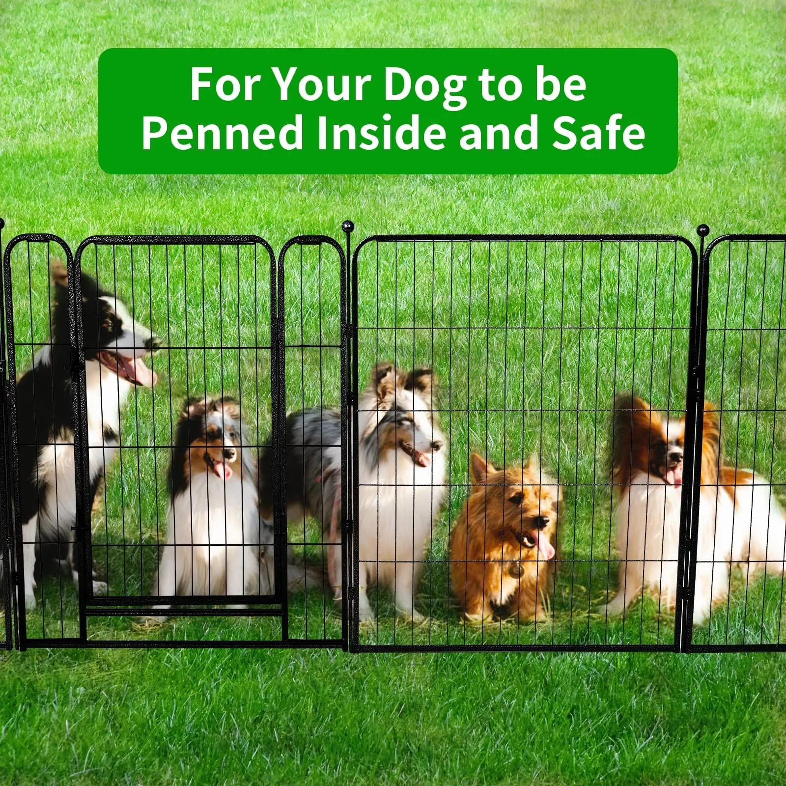 Dog Playpen Outdoor 16 Panels Heavy Duty Dog Pen 32" Height Puppy Playpen Indoor Anti-Rust Exercise Fence with Doors