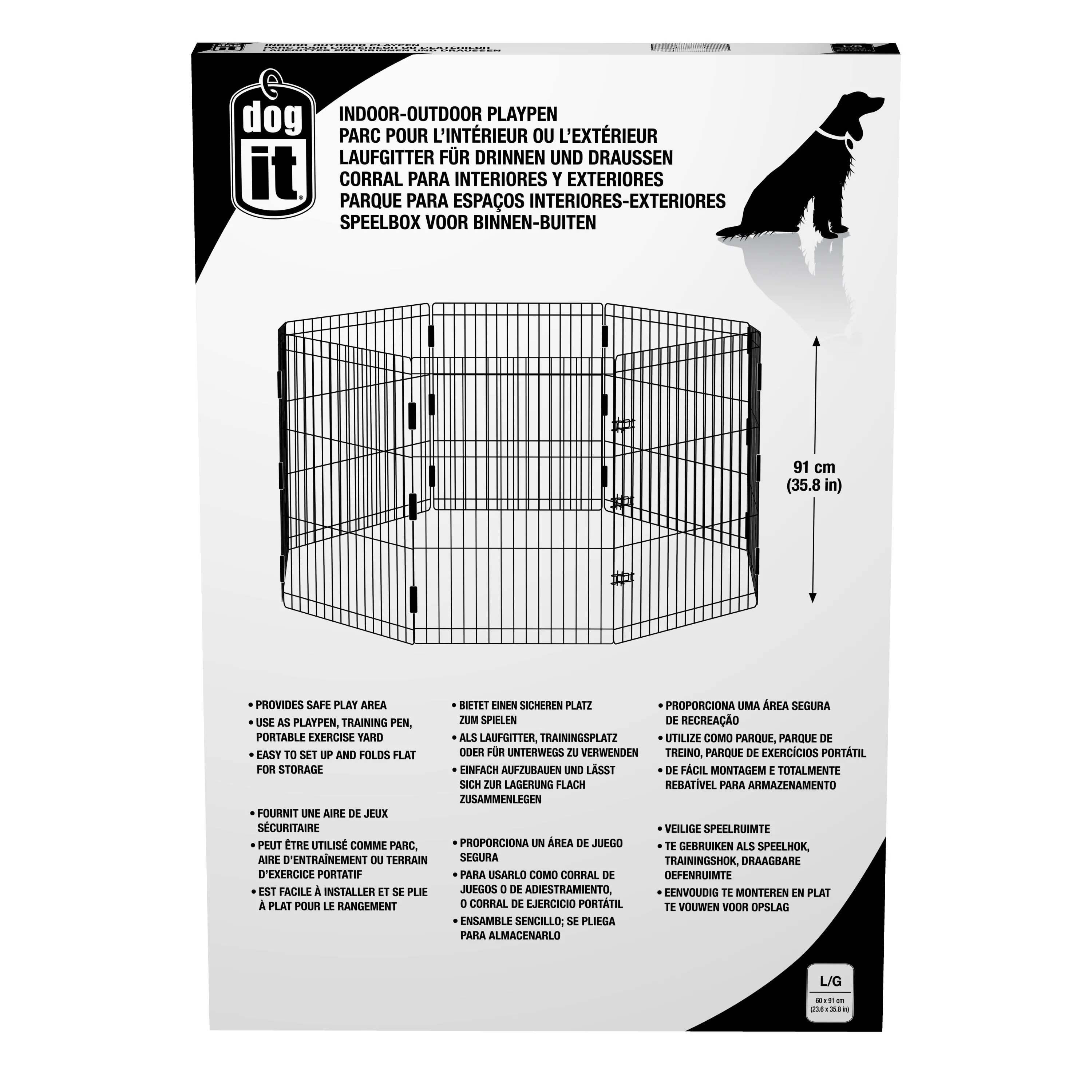 Dogit Outdoor Playpen - Large - 60 x 91 cm (23.6 x 35.8 in)