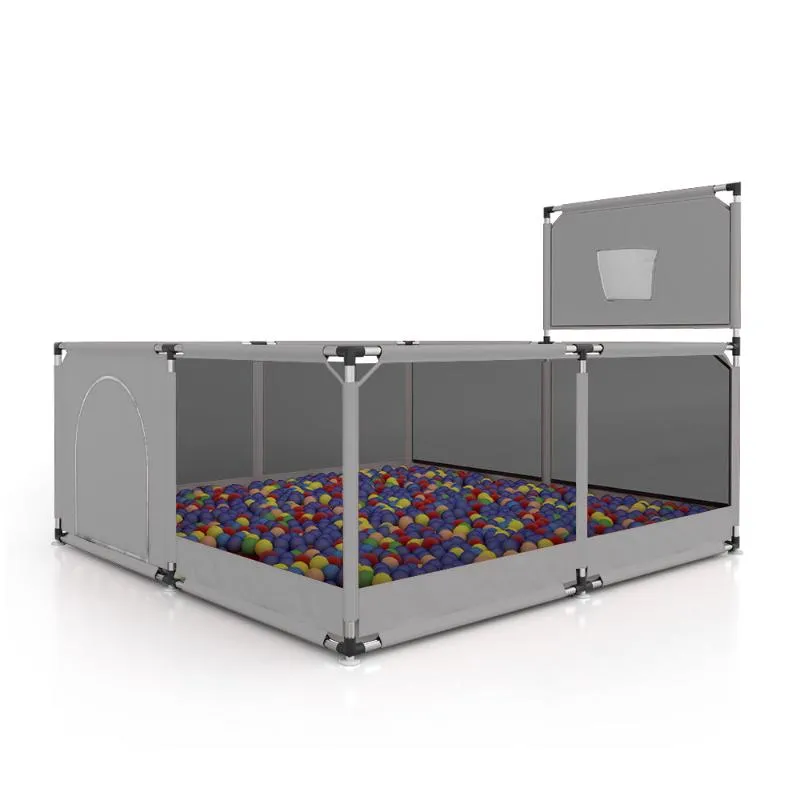 Dreeba Foldable Baby Playpen,Large Play Area,Balls for Entertainment,Crawling Pad,Comfortable and Fun Environment,Contributes to the Development of Motor and Creative Skills , 128x128x65 cm,  JN-162