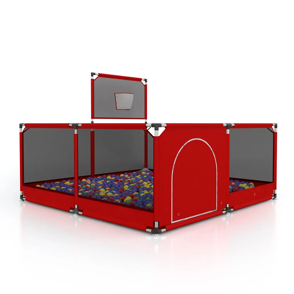 Dreeba Foldable Baby Playpen,Large Play Area,Balls for Entertainment,Crawling Pad,Comfortable and Fun Environment,Contributes to the Development of Motor and Creative Skills , 128x128x65 cm,  JN-162