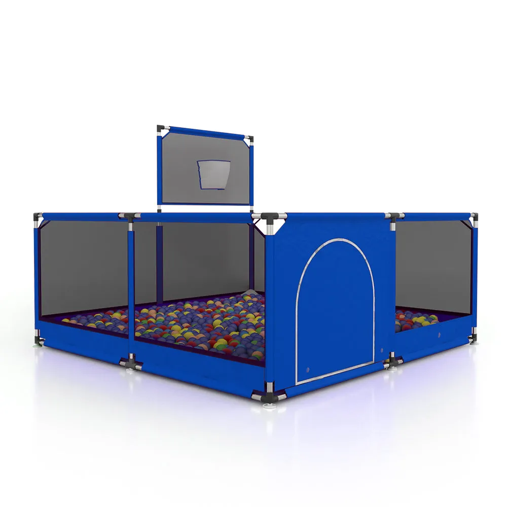 Dreeba Foldable Baby Playpen,Large Play Area,Balls for Entertainment,Crawling Pad,Comfortable and Fun Environment,Contributes to the Development of Motor and Creative Skills , 128x128x65 cm,  JN-162