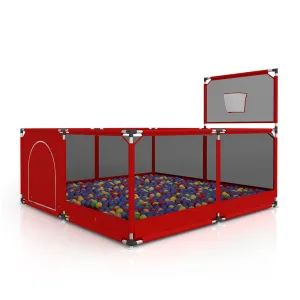 Dreeba Foldable Baby Playpen,Large Play Area,Balls for Entertainment,Crawling Pad,Comfortable and Fun Environment,Contributes to the Development of Motor and Creative Skills , 128x128x65 cm,  JN-162