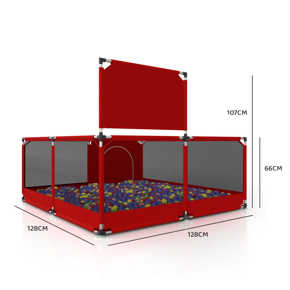 Dreeba Foldable Baby Playpen,Large Play Area,Balls for Entertainment,Crawling Pad,Comfortable and Fun Environment,Contributes to the Development of Motor and Creative Skills , 128x128x65 cm,  JN-162