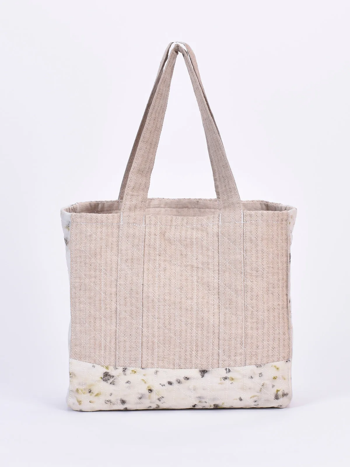Eco Tote Printed Bag Beige And White