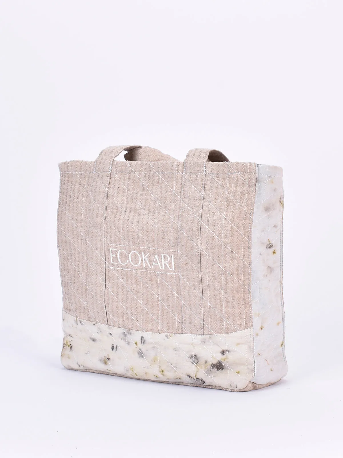 Eco Tote Printed Bag Beige And White