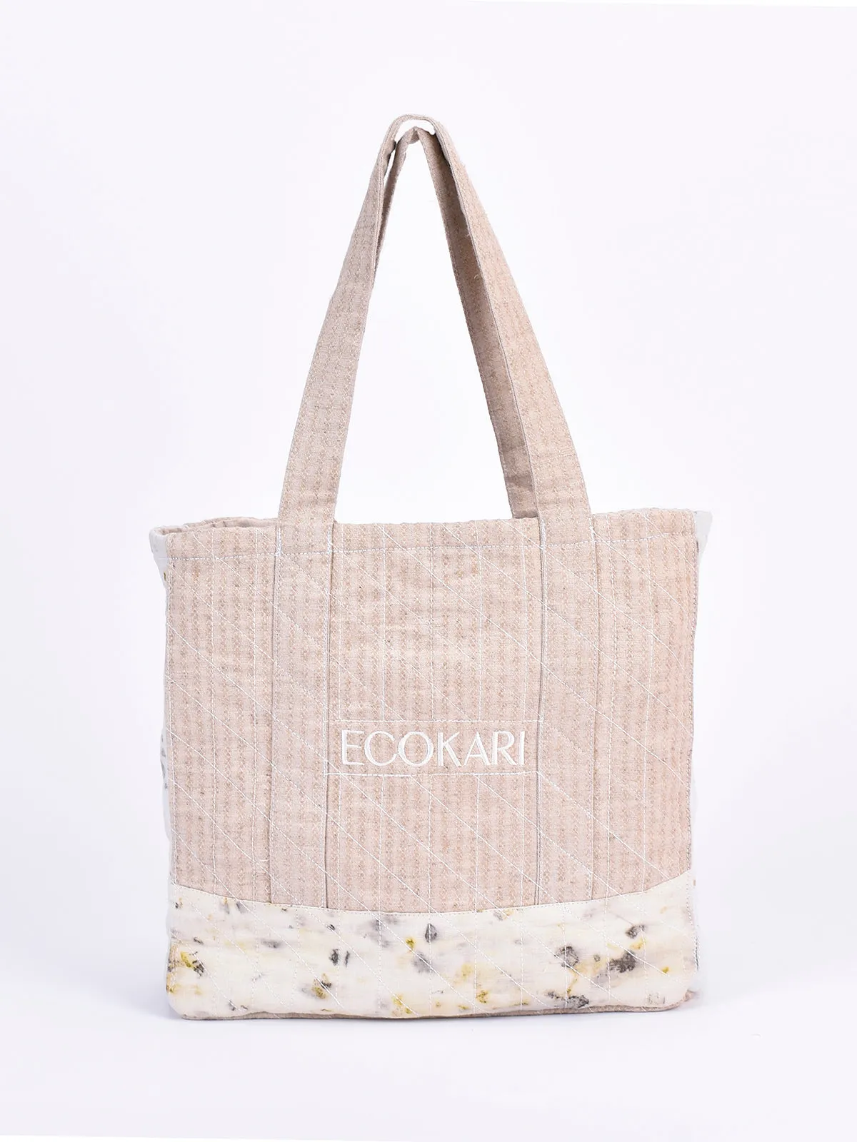 Eco Tote Printed Bag Beige And White