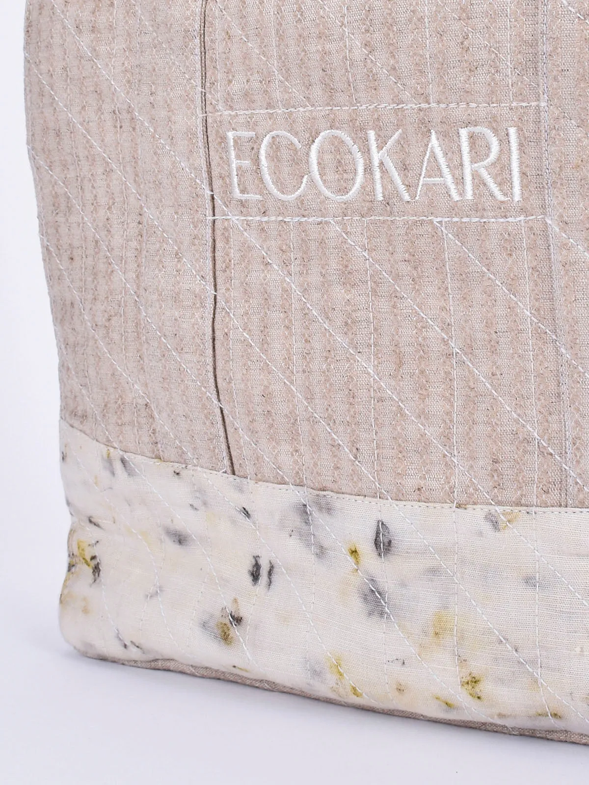 Eco Tote Printed Bag Beige And White