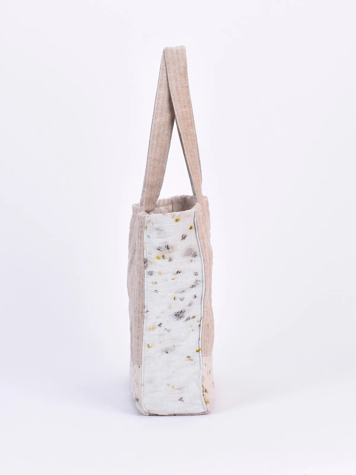 Eco Tote Printed Bag Beige And White