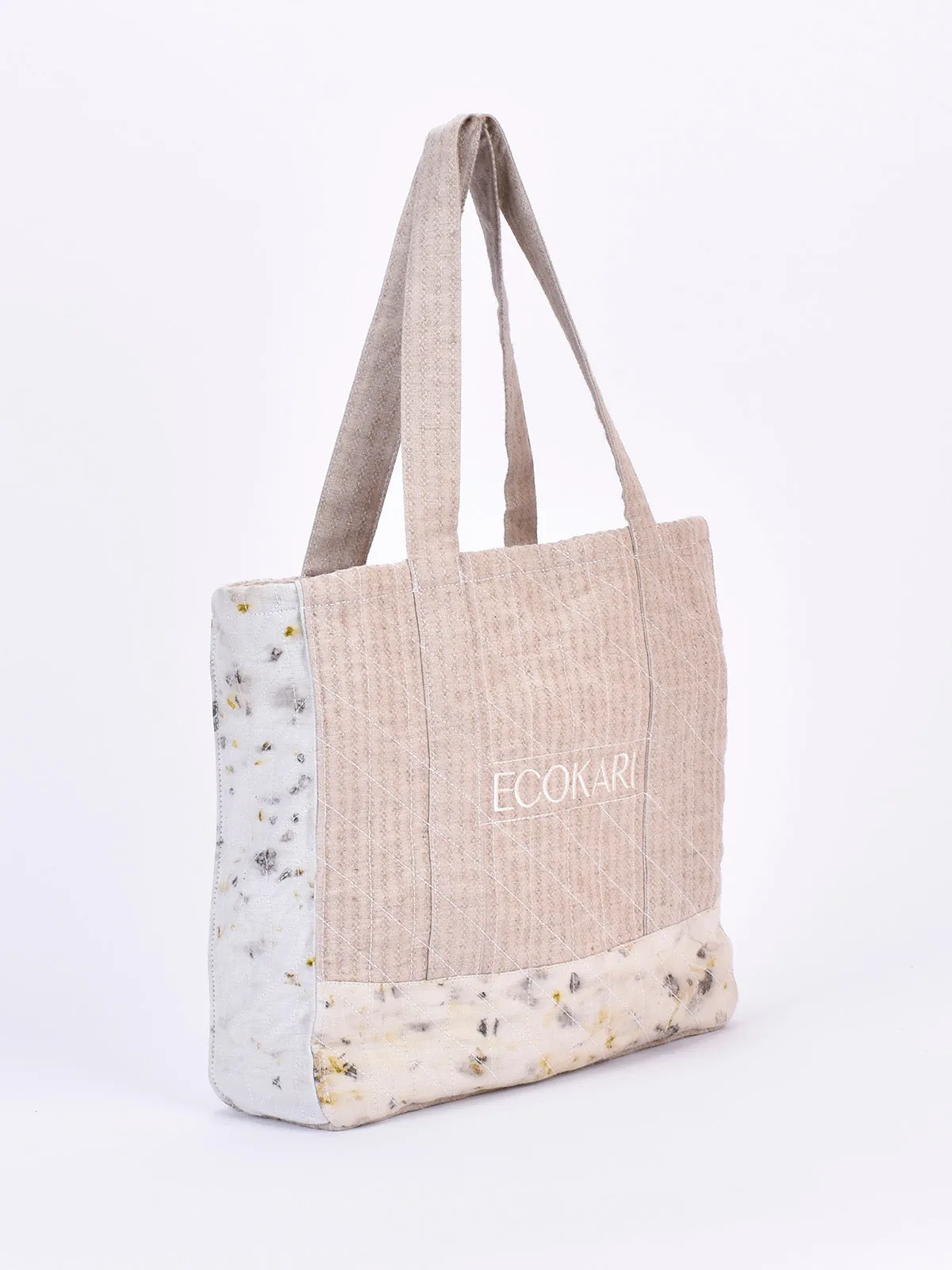 Eco Tote Printed Bag Beige And White