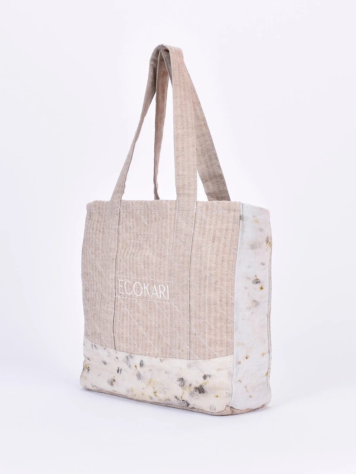 Eco Tote Printed Bag Beige And White