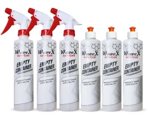 Empty Spray Pump Bottles 3pc & Empty Pull-Push Trigger Bottles 3pc - Set of 6 Pcs