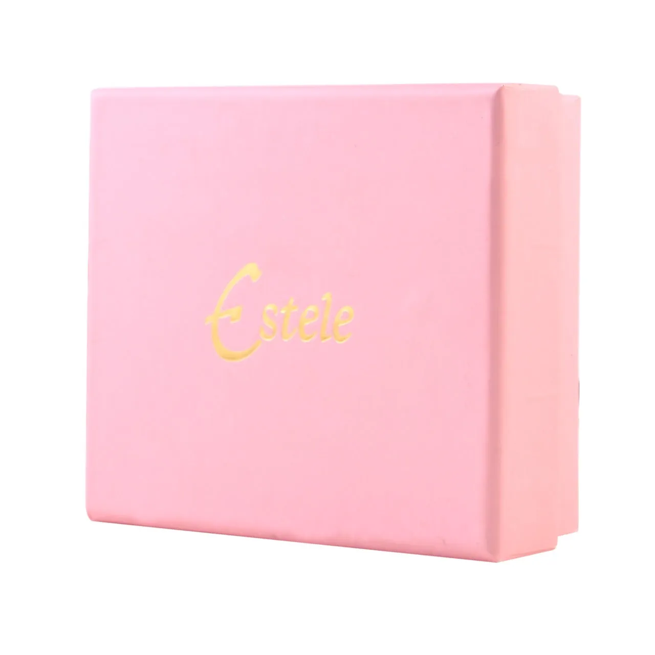 Estele Gold plated and white stone with colour mosaic studs for women