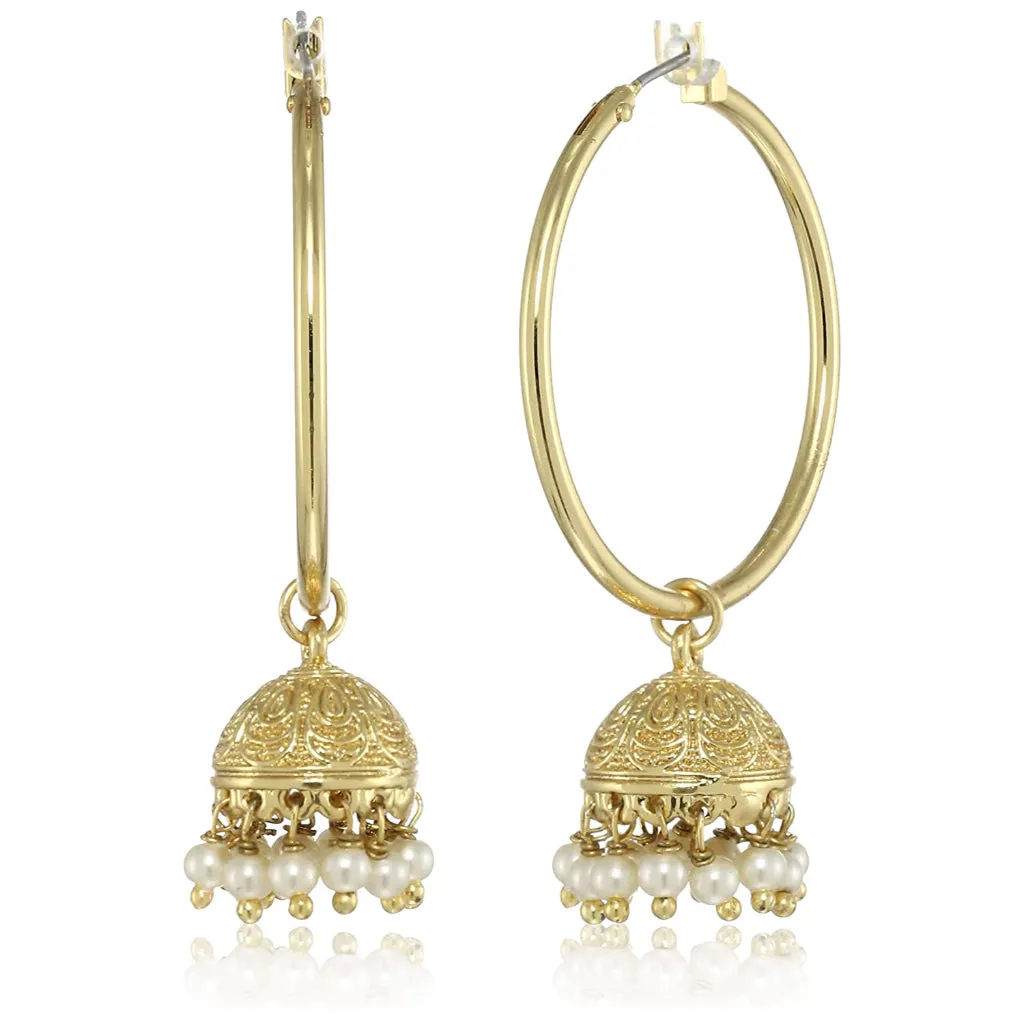 Estele Gold Plated Bold Hoop Jhumka For Girl's