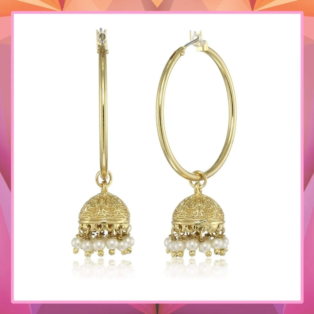 Estele Gold Plated Bold Hoop Jhumka For Girl's