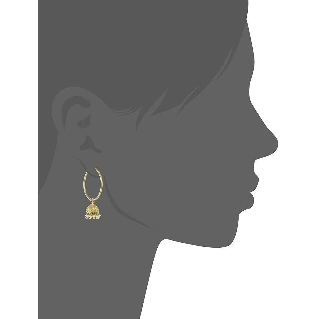 Estele Gold Plated Bold Hoop Jhumka For Girl's