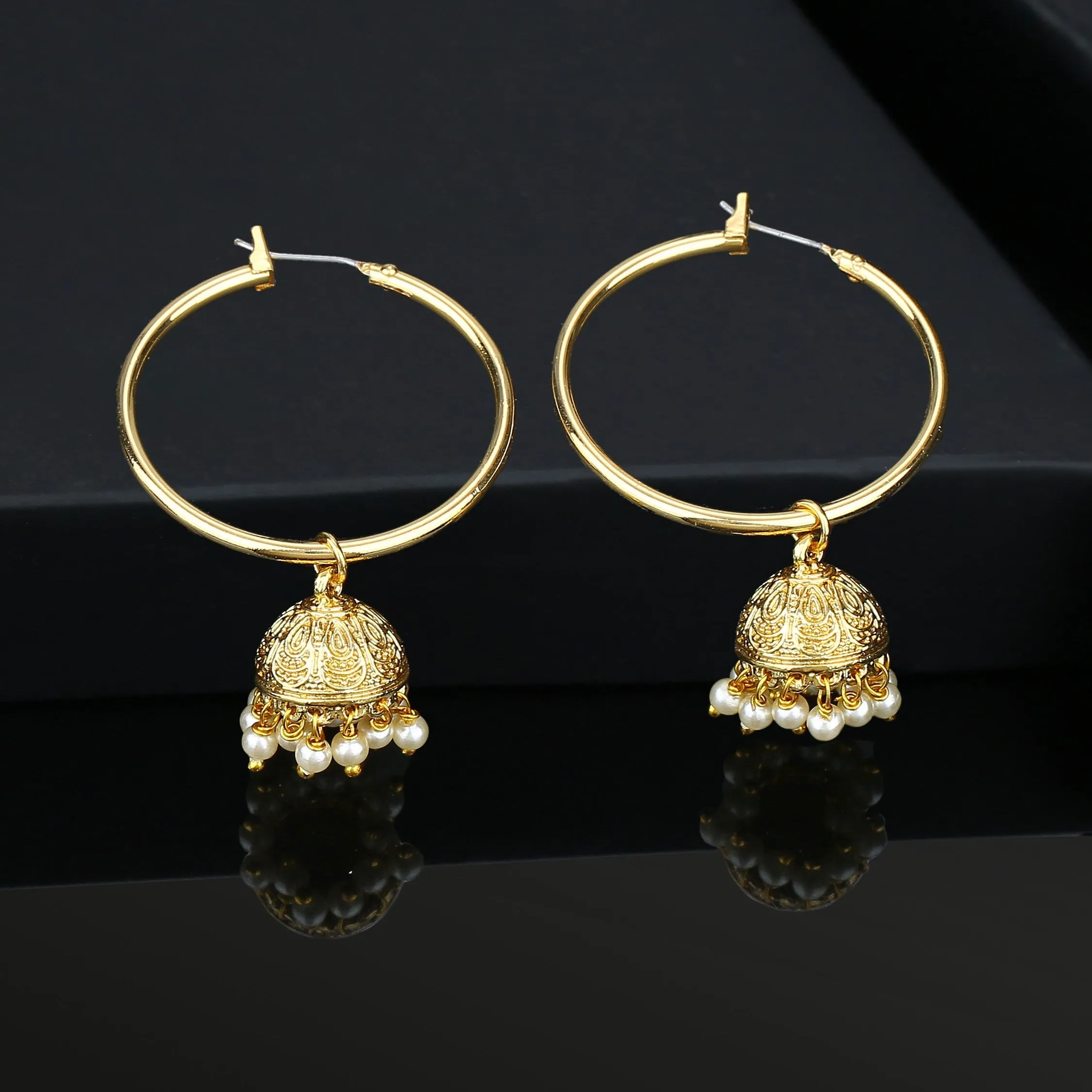 Estele Gold Plated Bold Hoop Jhumka For Girl's