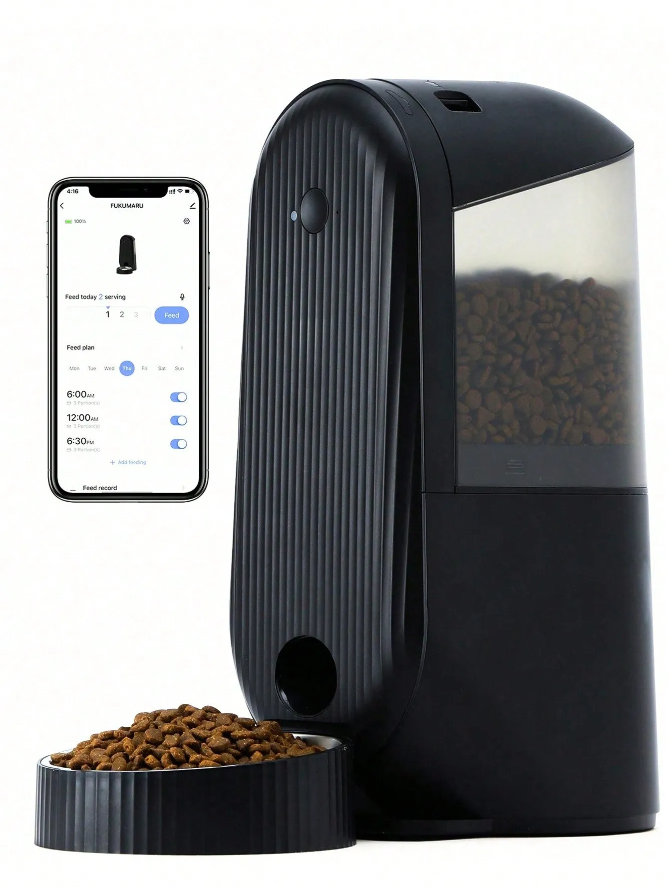 FUKUMARU Smart Dry Food Dispenser, Automatic Cat Feeder, Never Miss A Feeding With Honey Pets, WiFi Timed Auto Dog Feeder With App