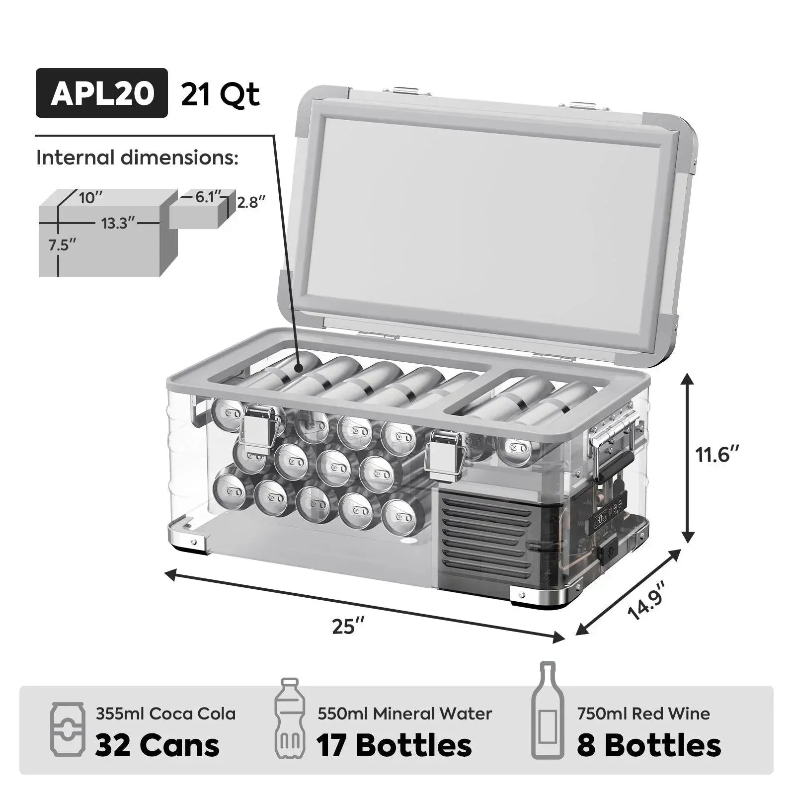 ICECO APL20 21QT Light Duty Single Zone Aluminum Freezer