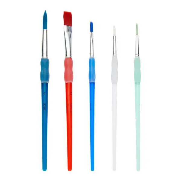 Icon Wallet of 5 Soft Grip Nylon Paint Brushes