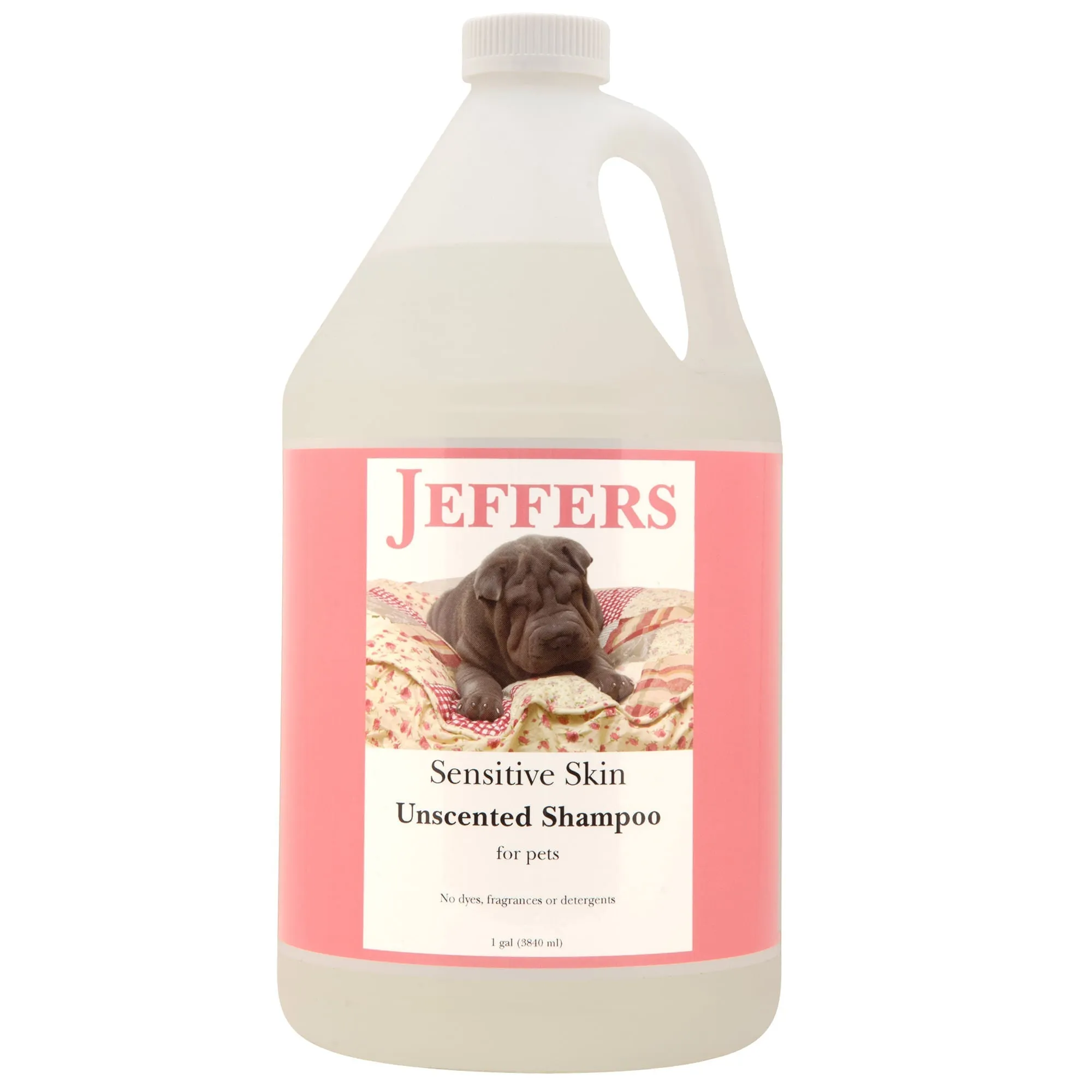 Jeffers Sensitive Skin Unscented, Dye-Free, Fragrance-Free Pet Shampoo, Gallon