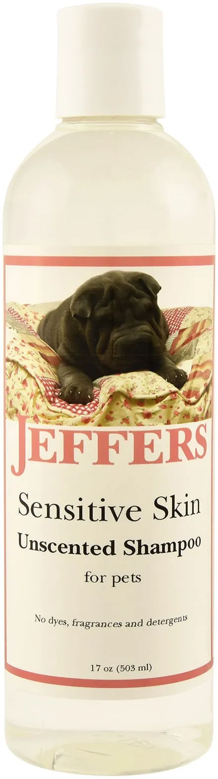 Jeffers Sensitive Skin Unscented, Dye-Free, Fragrance-Free Pet Shampoo, Gallon