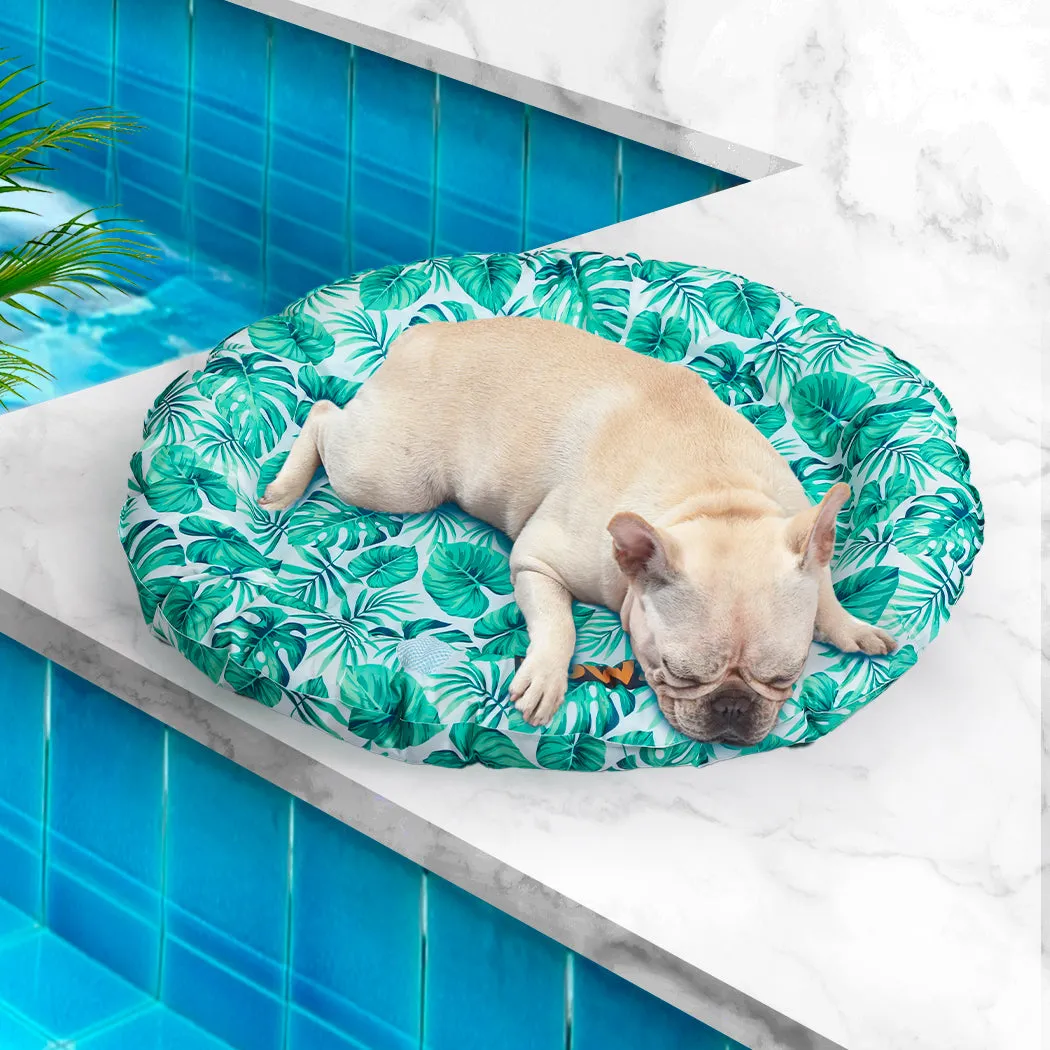 LARGE Dog Beds Pet Cool Bolster Gel Mat - Green