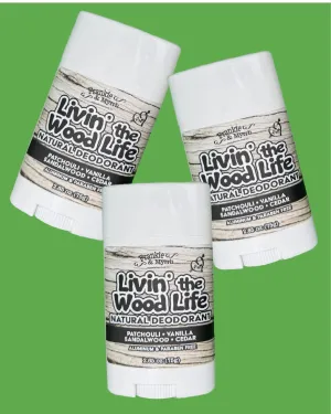 Livin' The Wood Life 3 Pack | Natural Deodorants | Patchouli
