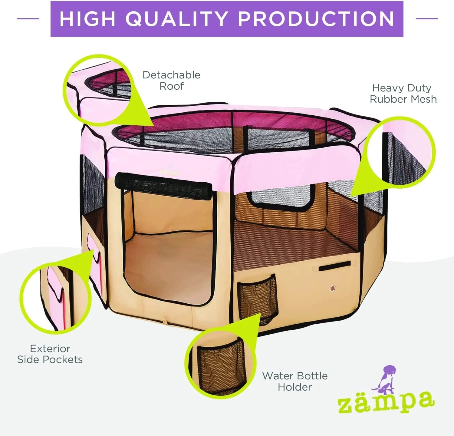 Medium Pop-Up Dog Playpen: Indoor/Outdoor