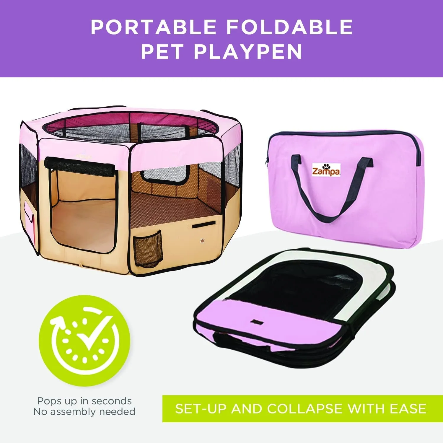 Medium Pop-Up Dog Playpen: Indoor/Outdoor