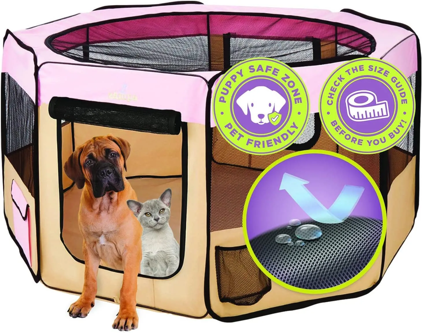 Medium Pop-Up Dog Playpen: Indoor/Outdoor