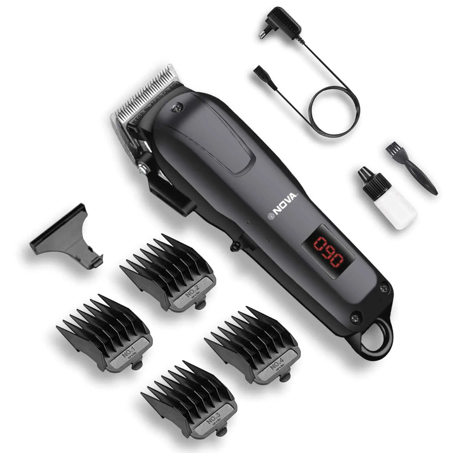 Nova Professional Rechargeable and Cordless NHT 1083 Hair Clipper Runtime: 120 min Trimmer for Men ( Black )