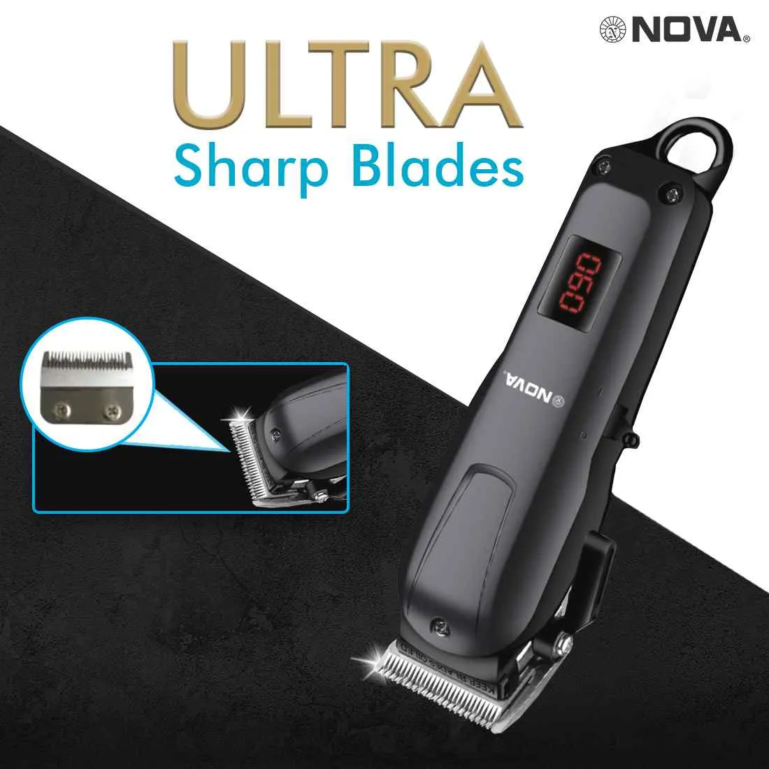 Nova Professional Rechargeable and Cordless NHT 1083 Hair Clipper Runtime: 120 min Trimmer for Men ( Black )